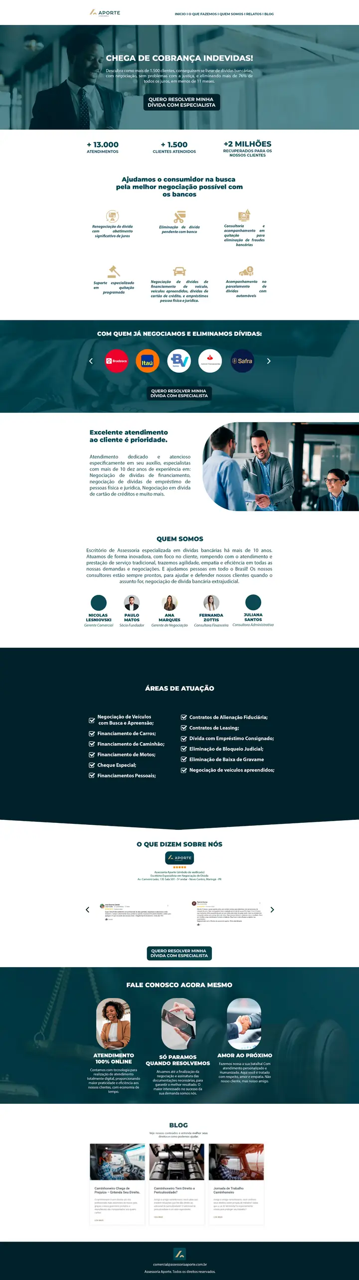 Aporte - Advocacia: projeto criado pela ROI